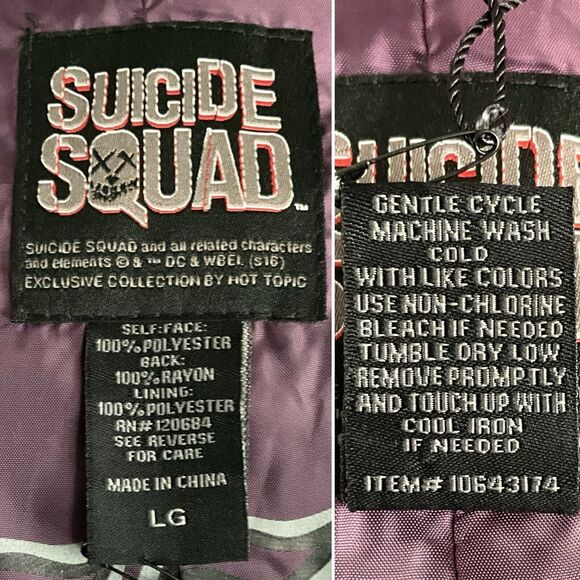 Joker Suicide Squad Purple Jacket Trench Coat Men Cosplay Hot Topic Jared Leto L - Picture 3 of 10